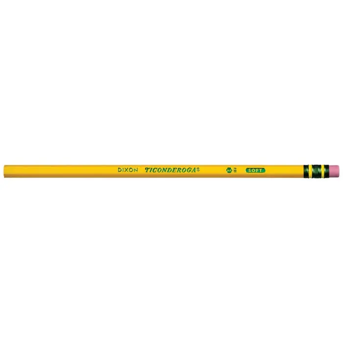 Express Delivery Ticonderoga Classic Wood-Cased Pencils, No 2 HB, Unsharpened, Yellow, Pack of 72